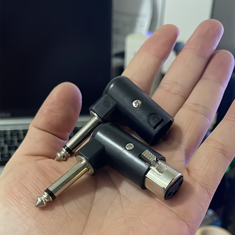 TEMU Xl Male To 6.35mm (1-4 Inch) Female Adapter - 3-pin Audio Interface, Suitable For Microphones, Speakers & Audio Interfaces - Professional Audio