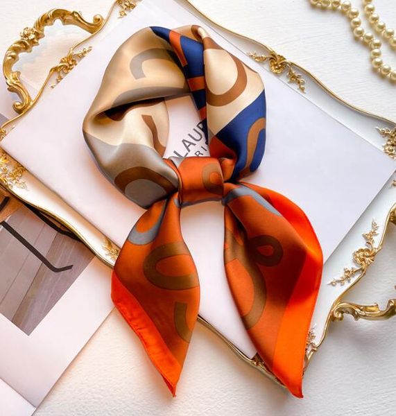 20style 70x70cm Fashion Bandana Scarf for Women Designer Head Scarf Scarves Print Imitate Silk Scarf Headband Square Neck Scarves