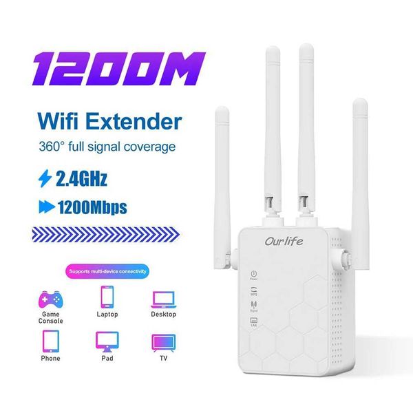 Routers 1200Mb wireless WiFi repeater WiFi signal repeater 5G 2.4G dual band extender antenna network amplifier remote signal CL250207 CL250