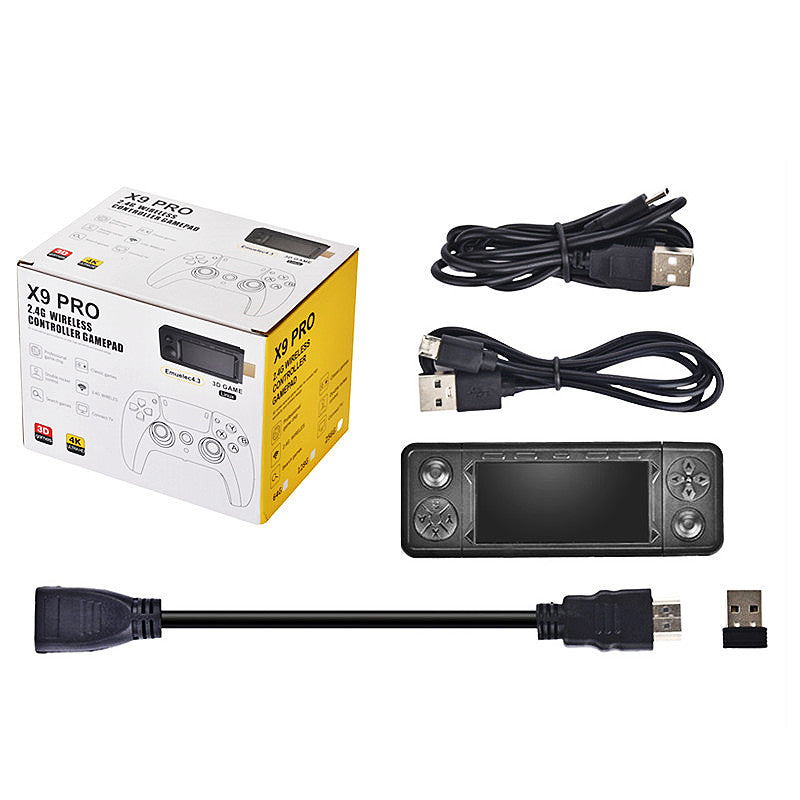 X9 PRO Retro 4K 3D Game Stick TV HD Video Game Console 905X3 Chip 256G 40000+ Games For PS1-PSP-SFC-N64 Dual 2.4G Controller