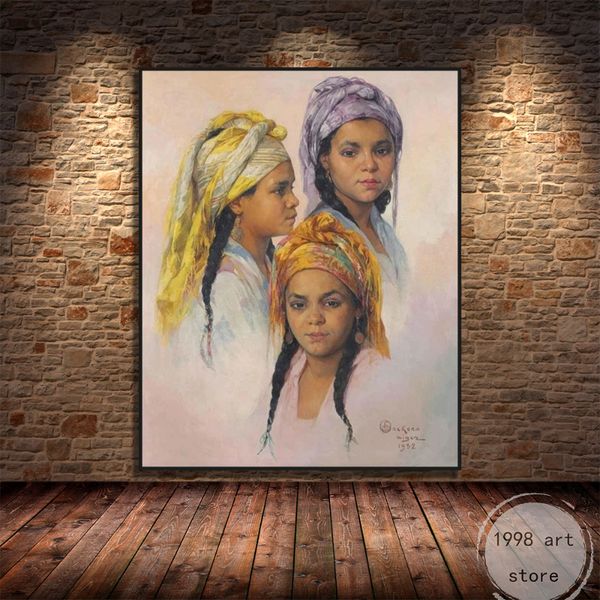 Retro Algerian Beauty Woman Portrait Life After The Festival Algiers Art Poster Canvas Painting Wall Prints Picture Home Decor