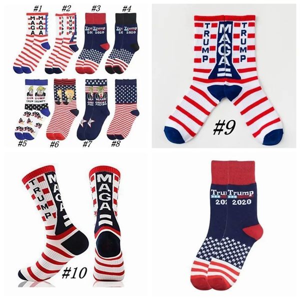 Trump Socks Presidente Maga Trump Letra Sabedas estreladas listradas US Sports Sports Trump Sock