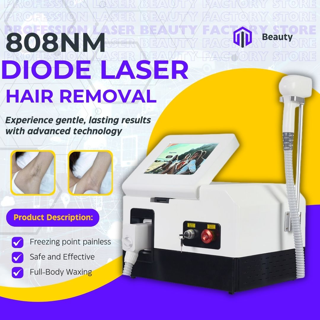 Diode Laser Hair Removal Machine For Beauty Spa Professional 755 808 1064nm Triple Wavelength Painless Hair Reduction Equipment