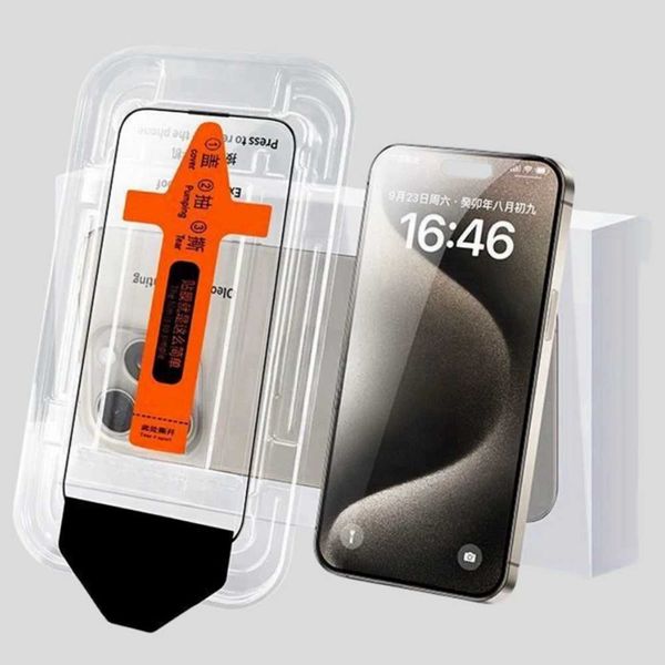 Cell Phone Screen Protectors Dust Free Installation HD Tempered Glass For iPhone 16 15 Pro Max Plus 15Pro 16Pro 16 Screen Protector Easy Ins