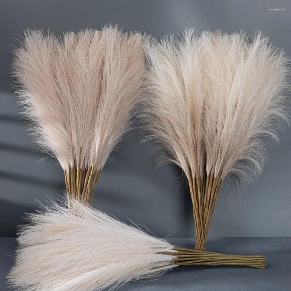Decorative Flowers Wreaths Decorative Flowers 40cm INS Style Reed Pampas Grass Artificial High Quality Bouquet Fake Plants For Home1pc