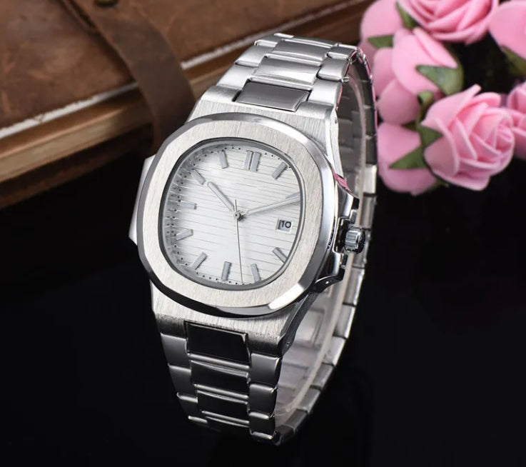 New Three Pin Luxury Men&#039;s Watch Quartz Watch 40mm Designer Clock stainless steel Band Men&#039;s Fashion Accessories Holiday Gift