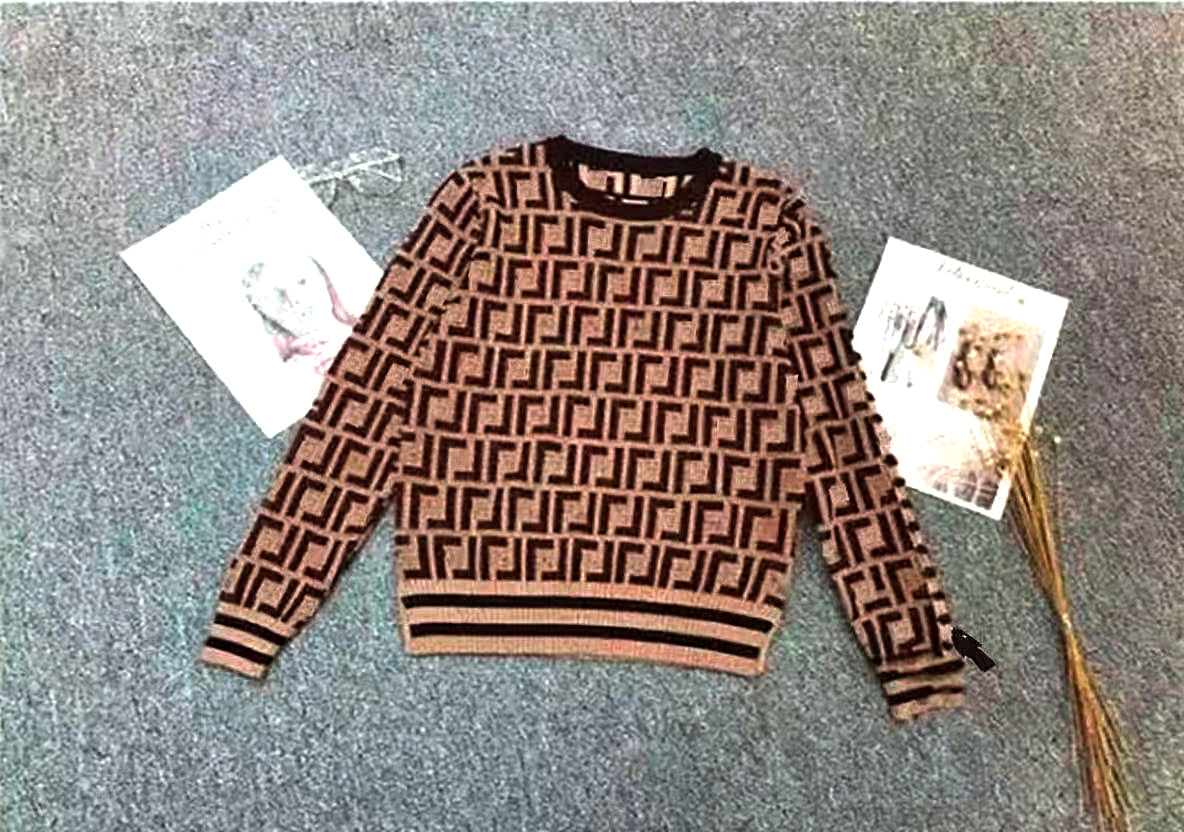 Women Sweater Cardigan Autumn Round Neck Long Sleeve Pullover Women Sweater Knit Jumpers Sweater Striped High End Jacquard knitting Sweater Dress Te