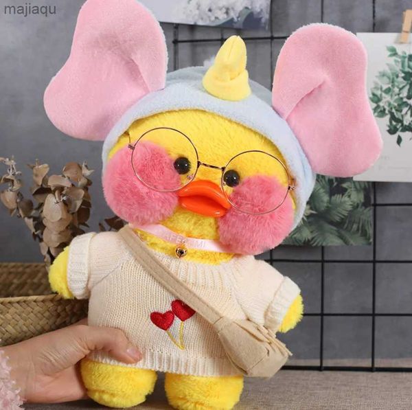 Plush Dolls 30CM Children Cute Kawaii Pato Plush Toy Doll Stuffed Animals Lalafanfan Toy Girl Dressing Wearing Clothes Birthday GiftL2404