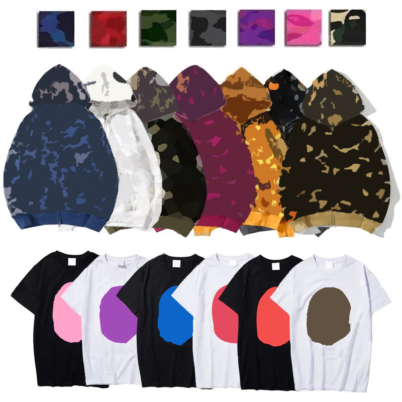Designer Mens Shark T Shirts hoodie short Camouflage Print Tshirts Graphic Tee Cherry Blossom Path Limited Edition Cotton Colorful Starry Top