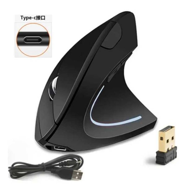 Vertical Wireless USB Mouse Ergonomic Rechargeable Portable PC Gamer For Computer Laptop Notebook Mause Gaming Accessories MousLX241024