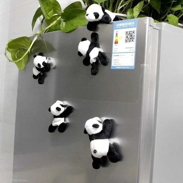 1Pc Cartoon Cute Soft Plush Panda Fridge Strong Magnet Refrigerator Sticker Home Decor Souvenir Kitchen Accessories Y240730