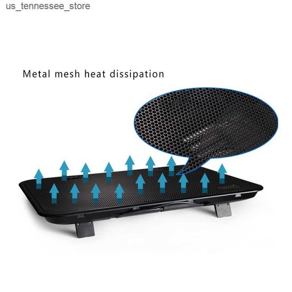 Laptop Cooling Pads 14 inch Notebook Cooler 5v Dual Fan USB External Laptop Cooling Pad Slim Stand High Speed Silent Metal Panel Fan J241125