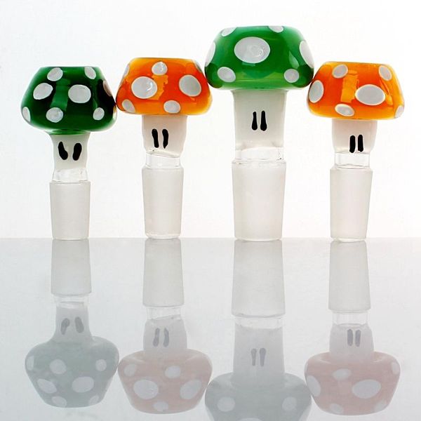 Unique Design Bowls Colorful Mushroom Style Glass Bong Bowls 10mm 14mm 18mm Male Female Mushroom Bowls Oil Rig Glass Water Pipes