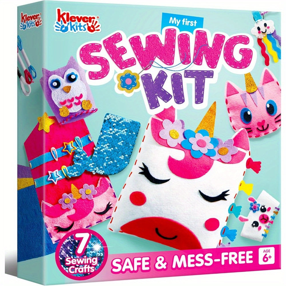 TEMU 7 Sewing Projects- Kids Sewing Kit- Easy Arts And Crafts Of Unicorn And Mermaid, Craft Kits, Birthday Gifts For Kids Aged 6+christmas