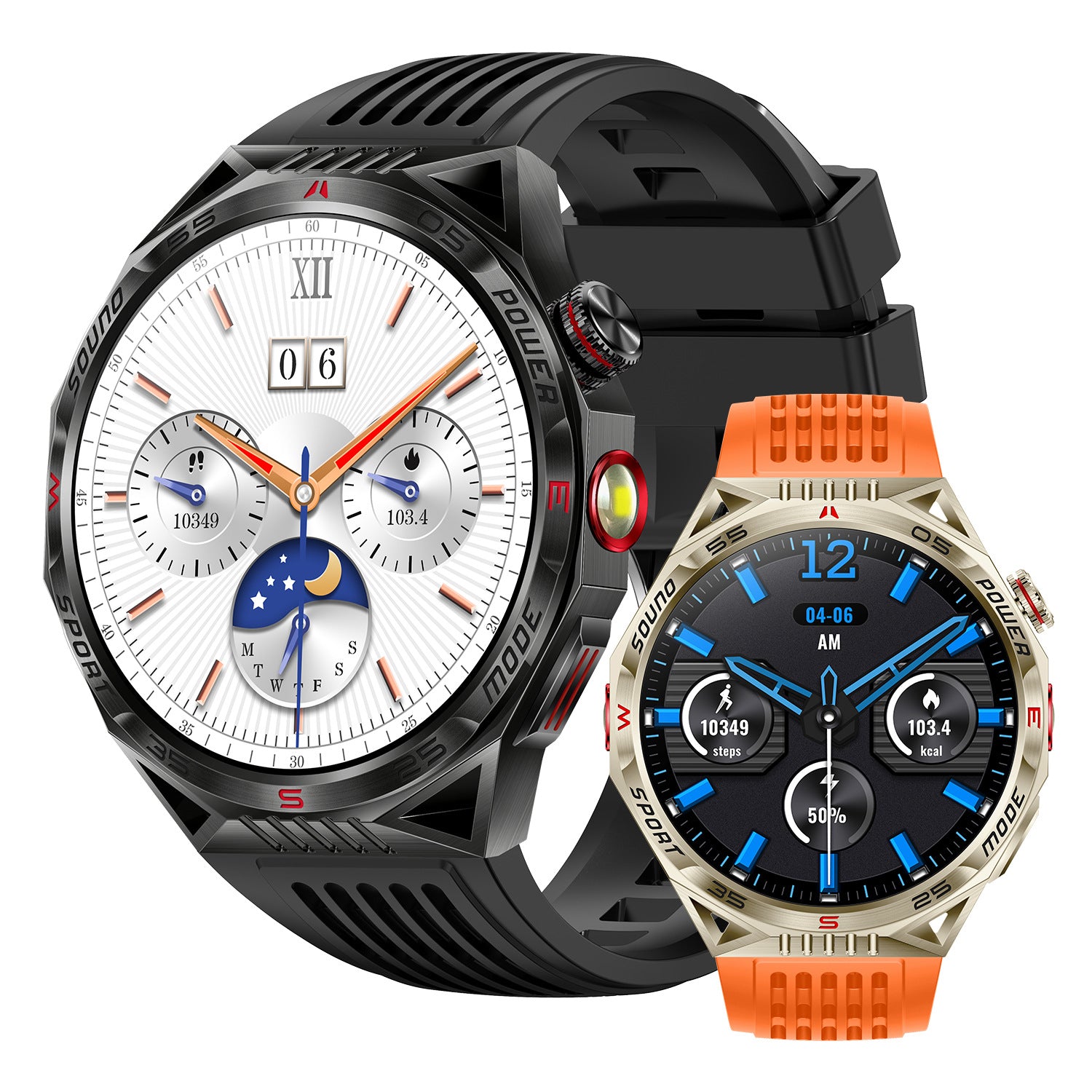 HT28 Smart Watch with Infrared Sensor,1.85inch, Outdoor Light, 100+ Sports Modes, Night Running, IP68 Waterproof, Heart Rate-Sleep Monitor, Bluetoot