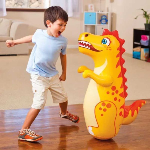 Sand Play Water Fun Tumbler Boxing Inflatable Punching Bag Boys Games Sport Toys Inflatable Dinosaur Tumbler Toy WX6.4