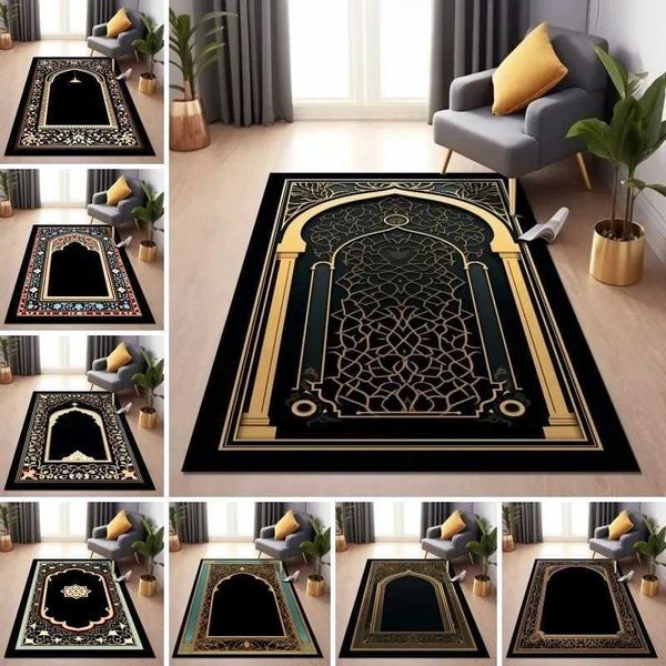 Islamic ultra-thin carpet used for living Ro bedside table floor mat He Lounge decoration absorption anti slip door mat Prayer carpet Y24010