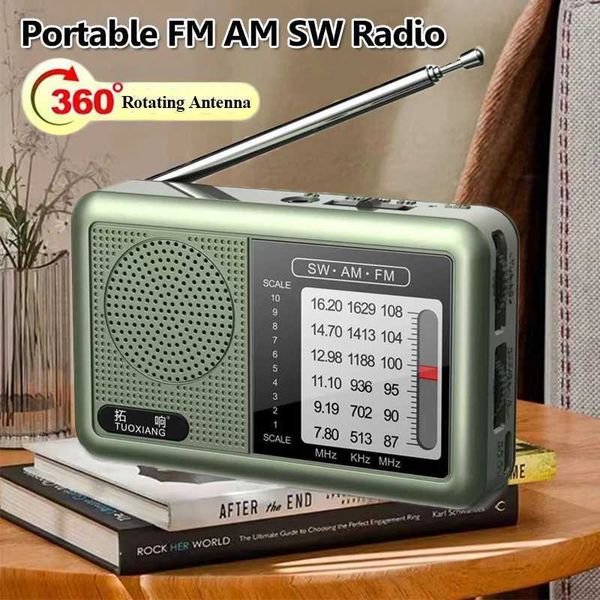 Mini Portable FM AM SW Ra High Sensitivity DSP Chip Ras Receiver Built-in Loud Volume Speaker port 3.5mm phones Pla Z241224