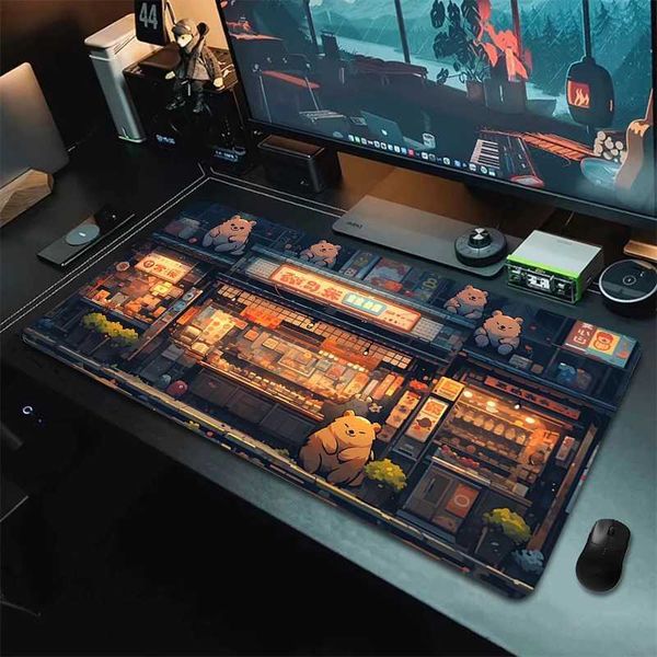 Mouse Pads Wrist Rests Computer Mouse Pad Gamer Japan Aesthetics Desk Mat Office Accessories Pc Cabinet Mousepad Keyboard Gaming Mats Xxl La