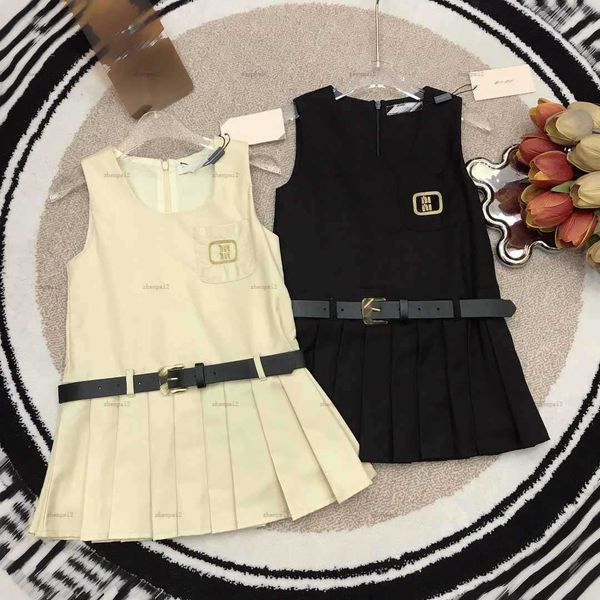 Luxury girls skirt kids designer clothes Size 100-150 CM U-shaped collar Princess dress summer Embroidered logo baby partydress