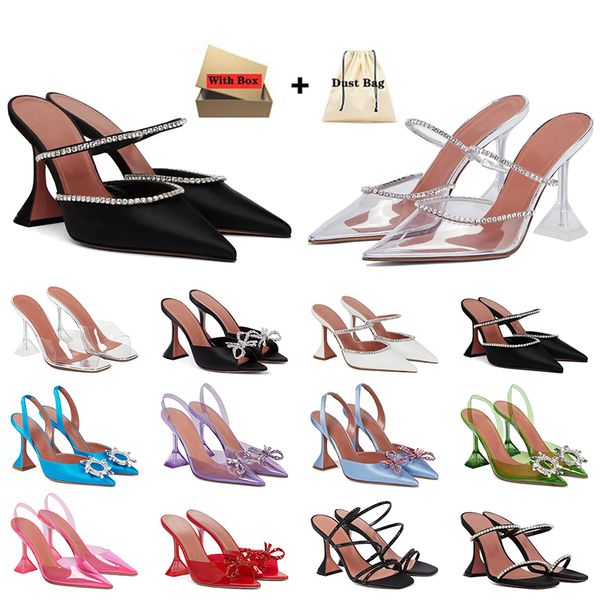 Sandals Crystal-Embellished buckle stain Pumps shoes spool Heels women sandals womens Luxury Designers Dress shoe Evening Slingback woman sa