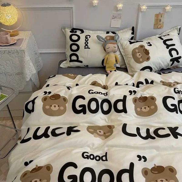 Kawaii Cartoon Bedding Set No Filling New Arrival Soft Boys Girls Single Double Duvet Cover Flat Sheet case Kit Y250122
