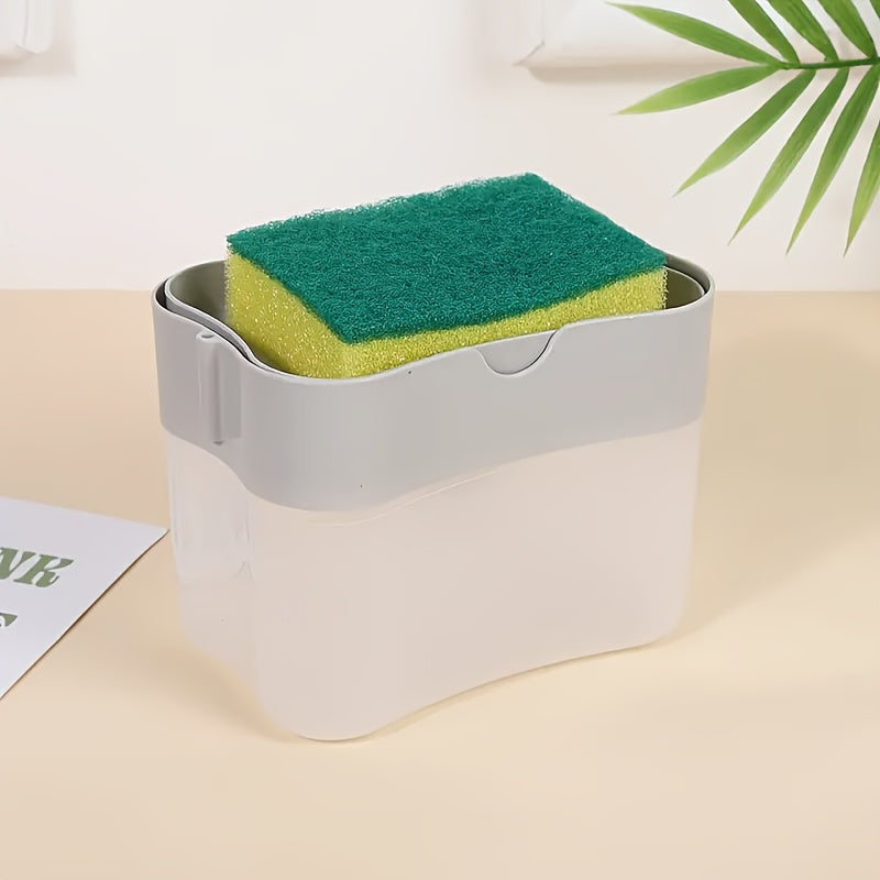 TEMU Integrated Kitchen Sink Soap Dispenser, Easy-to-press Rod, Space-saving Sink Countertop Dish Soap Dispenser With Durable Sponge