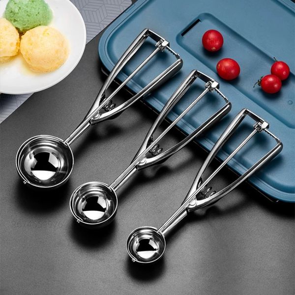 Multi-estilo aço inoxidável sorvete de aço bolas escavador de bola de bola artesanal molde de gelo de gelo fácil Demoulding Kitchen Acessóri