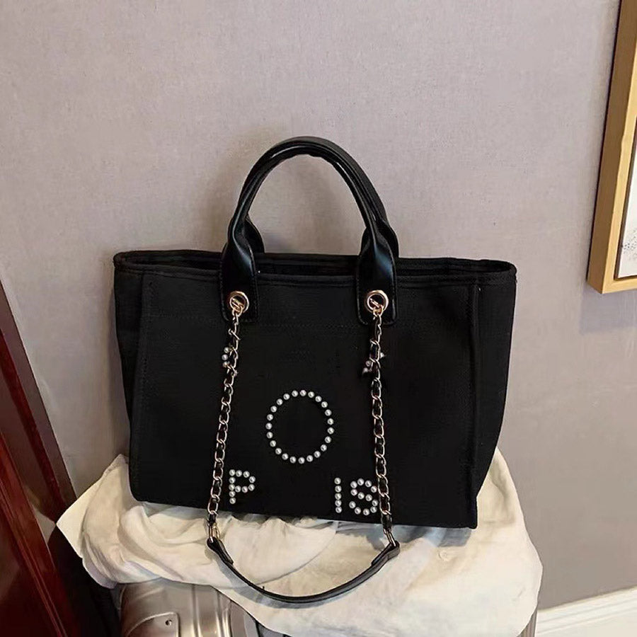 Designer bags new women&#039;s bag Pearl embroidery beach bag shoulder bag handbag Casual fashion everything popular tote handbag