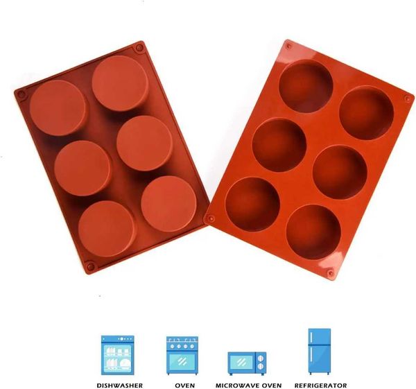 New Arrival 6-hole cylindrical cake mold for baking cookies silicone mold chocolate covered Oreo baking Utensils pastry mold circular cup Z2