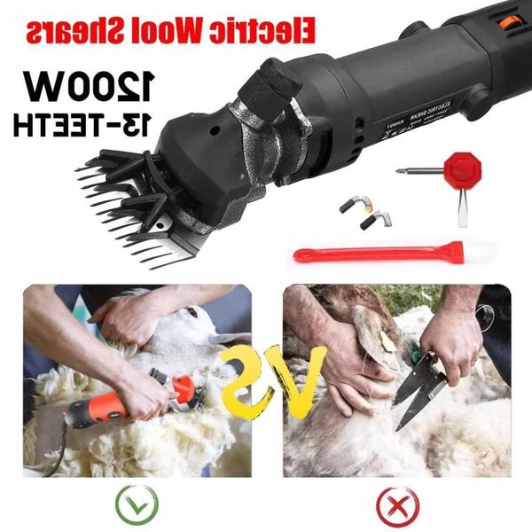1200W Common Tools 6 gears Electric Sheep Shearing Cutter Goat Wool Shaving Adjustment Push Trimmer Tool Powerful Scissor Machine 110V2 Vkjx