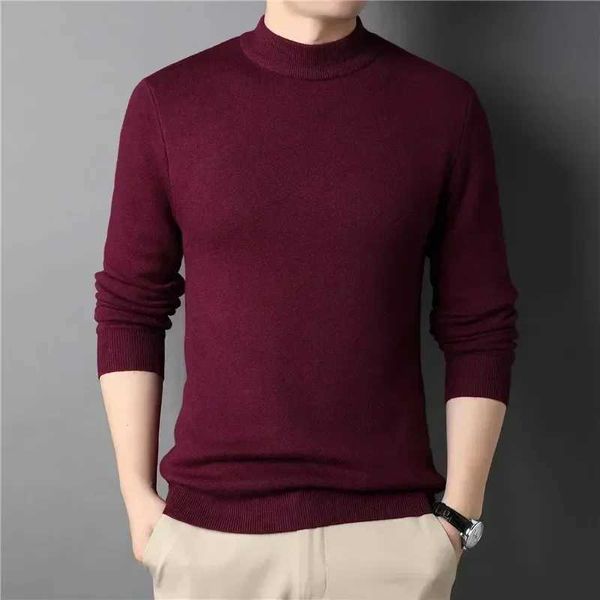 Men's Sweaters Wool 2023 Brand New Mens Cashmere Sweater Half Turtleneck Men Sweaters Knit Pullovers for Male Youth Slim Knitwear Man S