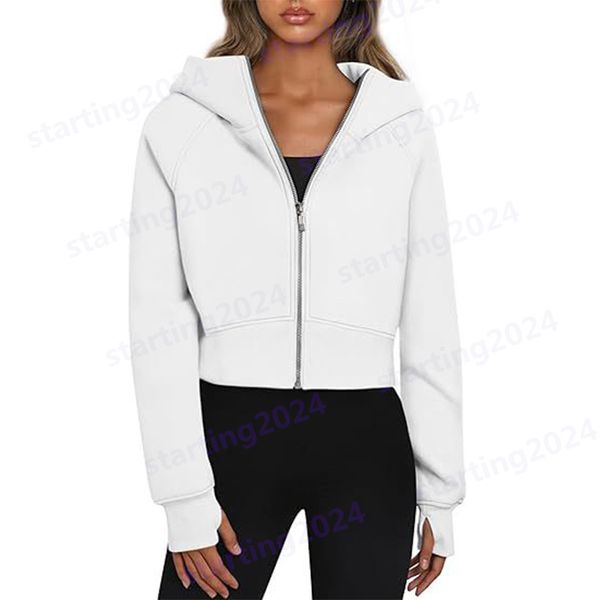 Yoga Scuba full zip hoodie jacket designer sweater womens sports jacket sportswear gym top workout clothes women Polar fleece stand up colla