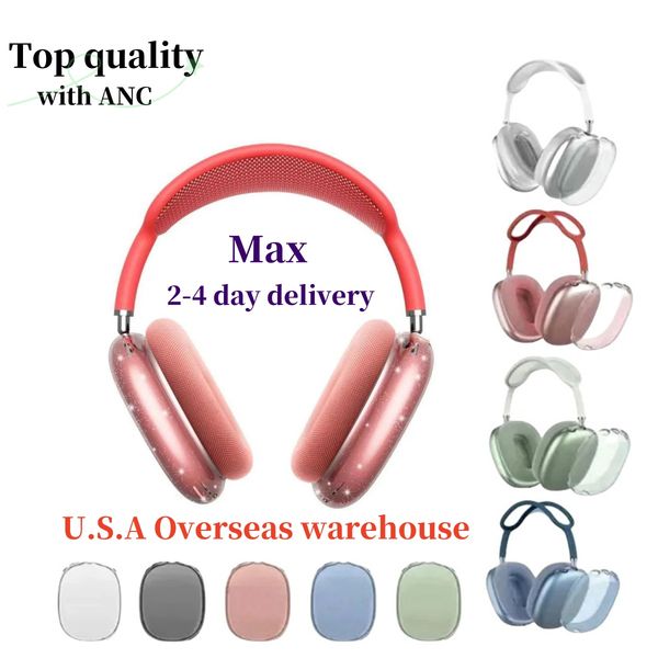 For Airpods Max ANC metal bluetooth Headphone Accessories Transparent TPU Solid Silicone Waterproof Protective case AirPod Pro Maxs Headphon