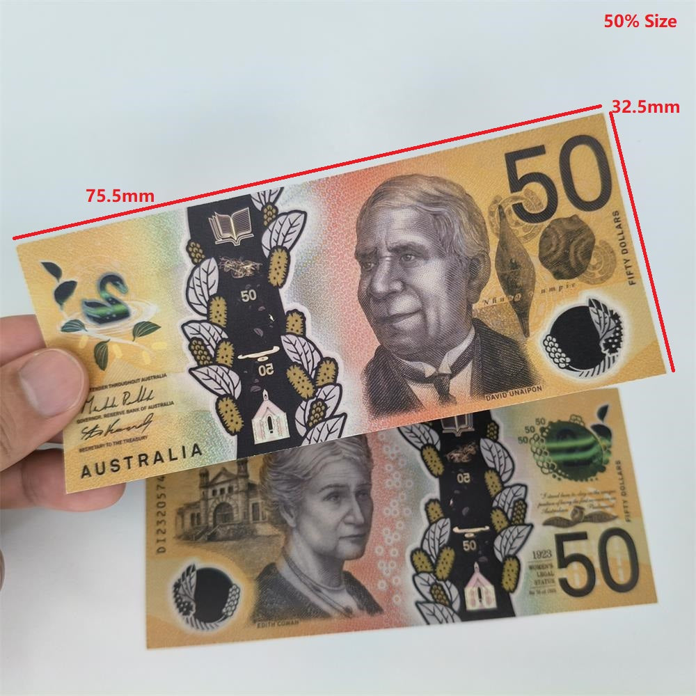 3A Best Realistic Paper Prop Money Australian Dollar 5 10 20 50 100 AUD Banknotes NZD Dollar Copy Fake Money USD Movie Game Props For Kids Teaching