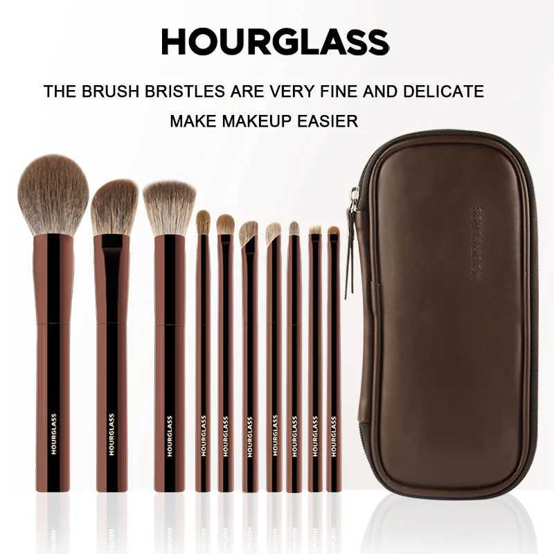 Hourglass Makeup Brush Set 10 Soft and Convenient Eyeshadow Concealer Foundation Grooming Face Makeup Brushes W250605