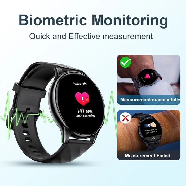 KUMI GW5 Smart Watch 1.39 Inch Ultra-thin Body Bluetooth 5.2 100+ Exercise Heart Rate Blood Pressure Monitor Waterproof IP68