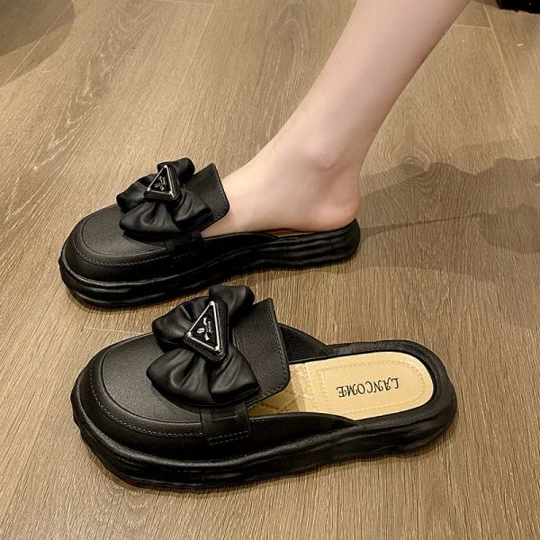 Fashion Women Slippers New Bow Platform Lady Commute Casual Sandals Baotou Thick Soled Shoes Comfortable Soft Sole Shoes Female
