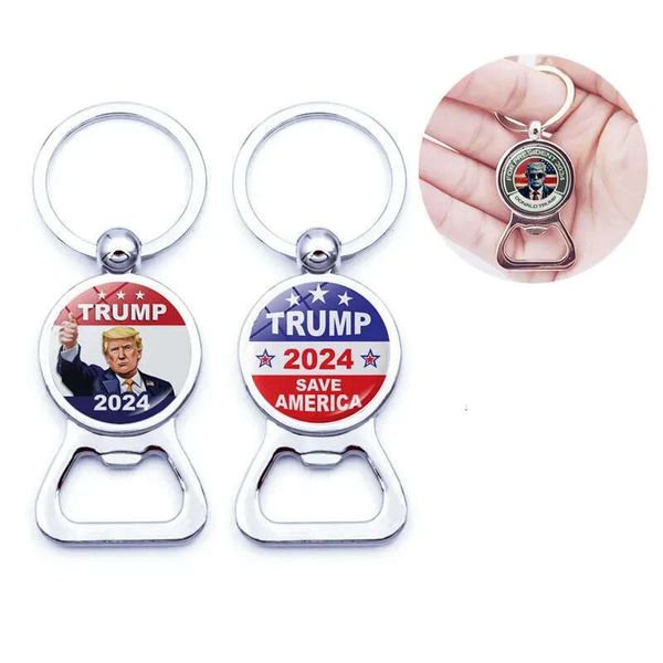 American 2024 Trump Party Favor Election Buckle Metal Key Ring Pendant Beer Bottle Opener
