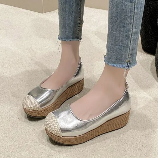 High Heels Women Marie Janes New Weave Wedges Platform Dress Party Shoes 2024 Spring Rome Sandals Pumps Female atillas c2df 0332