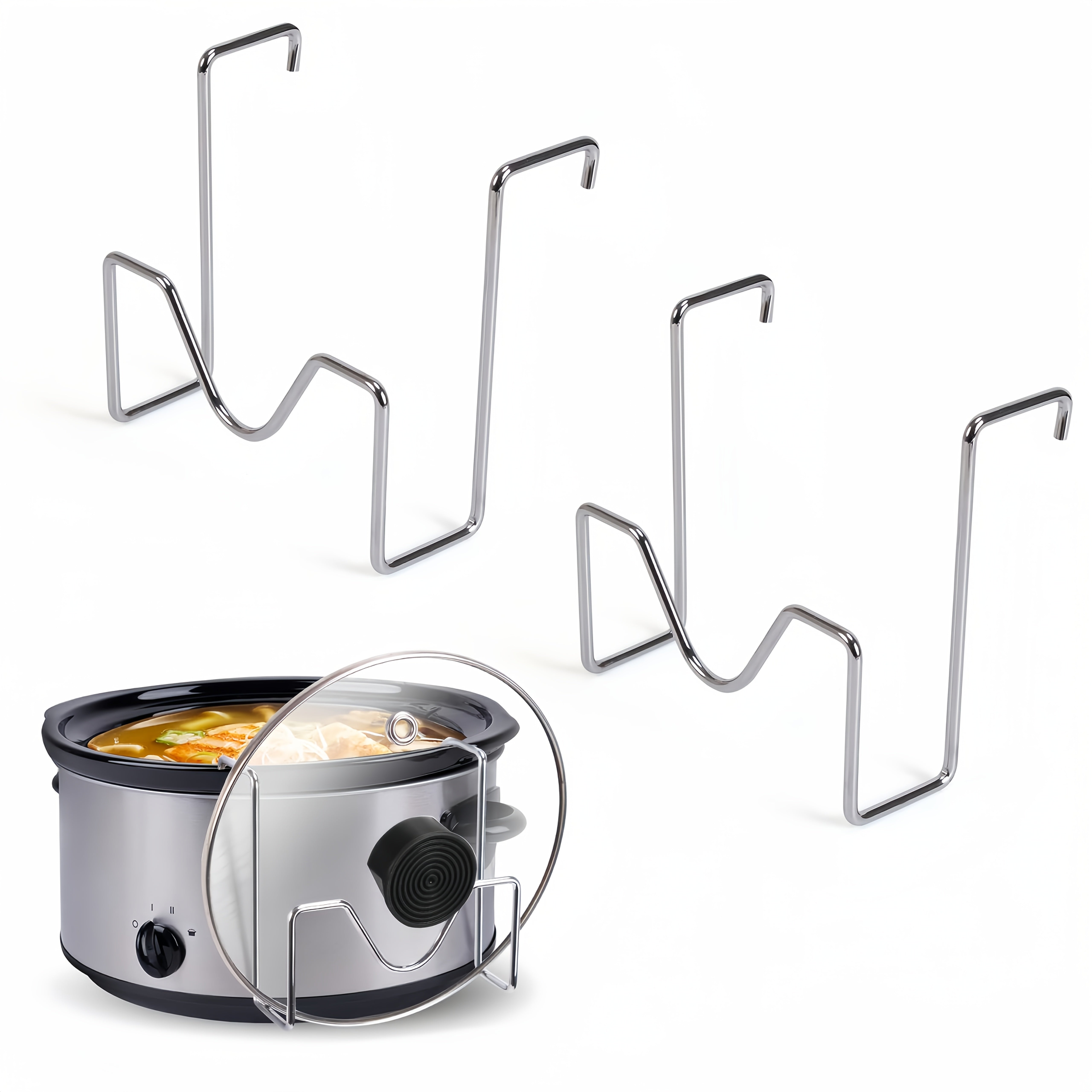TEMU Stainless Steel Pot Lid Holder - Space-saving Kitchen Organizer For Pots, Pans & Utensils