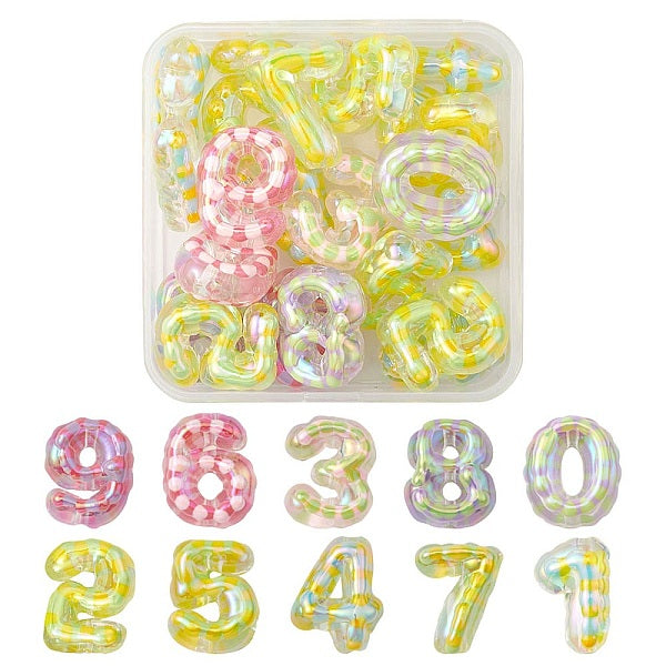 20pcs perles acryliques transparentes de placage uv