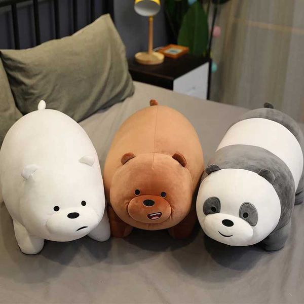 The Bare Bears Plush Grizzly Panda Ice Bear Toys Stuffed Doll We Bare Bears Plush Peluche Room Decor Bedside Cushion Kid Gifts Y250205