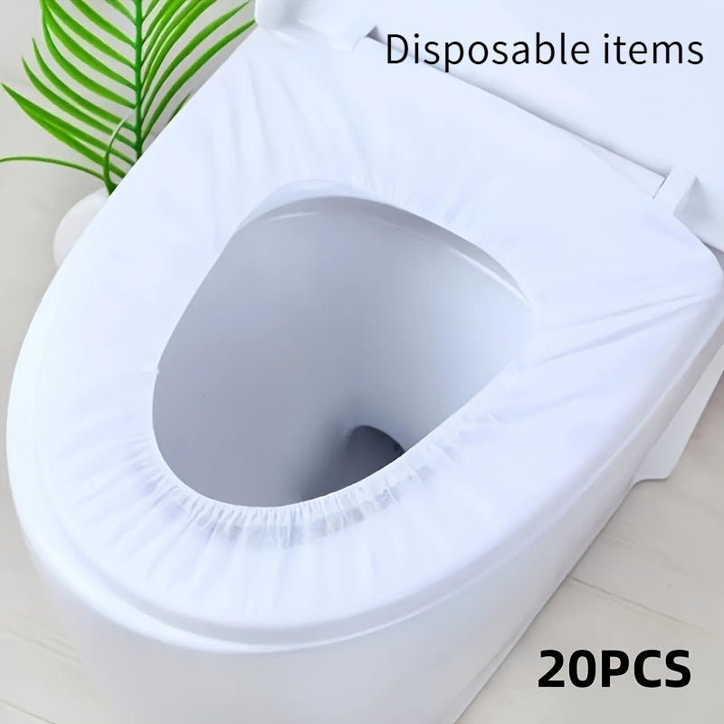 TEMU 20pcs Disposable Toilet Seat Cover - Waterproof, Travel-friendly Toilet Protection Cover, Individual Packaging, Bathroom Seat Protection,