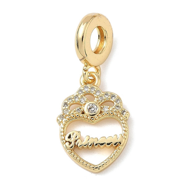 Messing mikro pflastern klare kubik zirkonia europäische baumeln charme