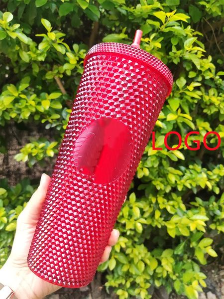 Tumblers 710ML Plastic Coffee Mug Bright Dia Starry Straw Cup Durian Cups Gift Product