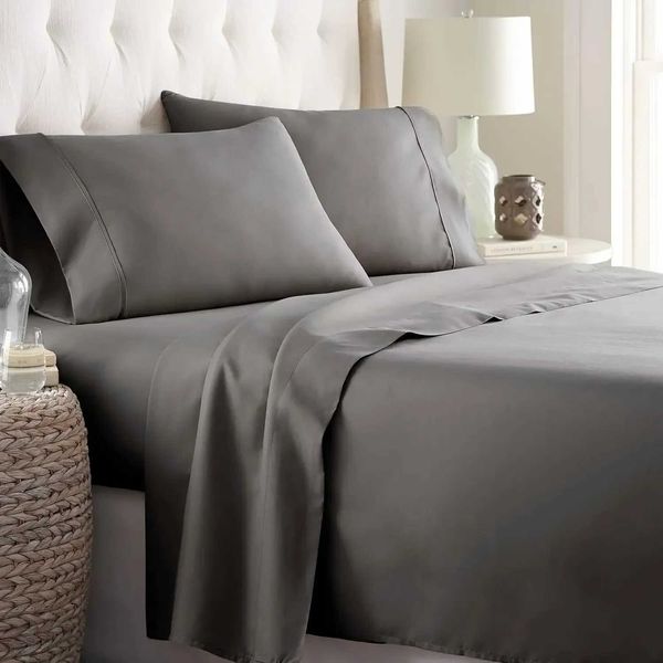 4-Piece Luxurious Polyester Bed Sheet Set - Solid Color Bedding Set for Bedroom Or Guest RoomXJ241015