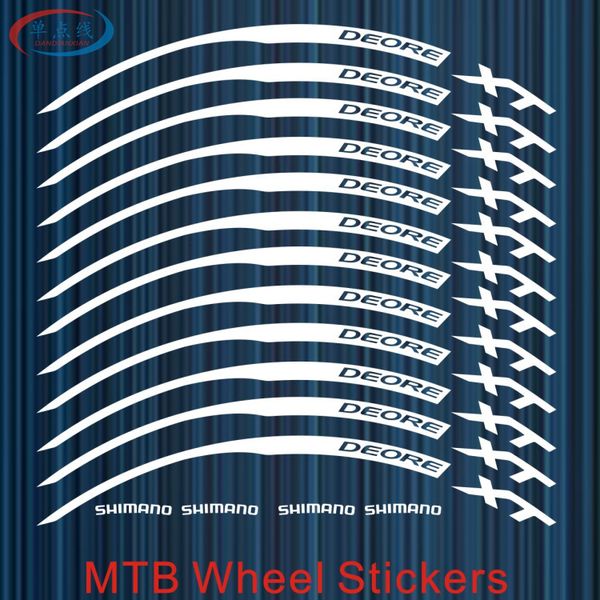 Bike Groupsets 12pics-set Wheel Rim Mountain Bike 26 27.5 29er inch Disc Wheel Sticker Wheel Decorative stickers Bike Decals MTB Wheel stick