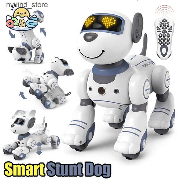 Electronics Robots Funny RC Robot Electronic Dog Stunt Puppy Voice Command Programmable Touch-sense Music Song Robots Dogs for Childrens Toy