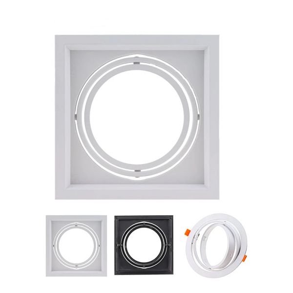 Ceiling Spot Lights Black Square AR111 Fitting Mounting Frame Led Downlight Smd Recessed Lighting Fixtures for Room
